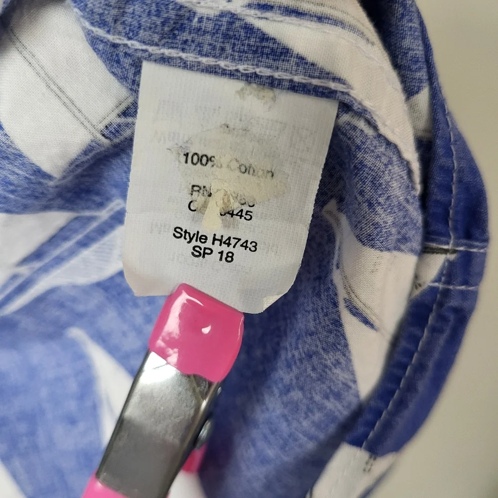 J Crew Short Sleeve Sailboat‎ Button Up Shirt Cotton Men's Size Medium